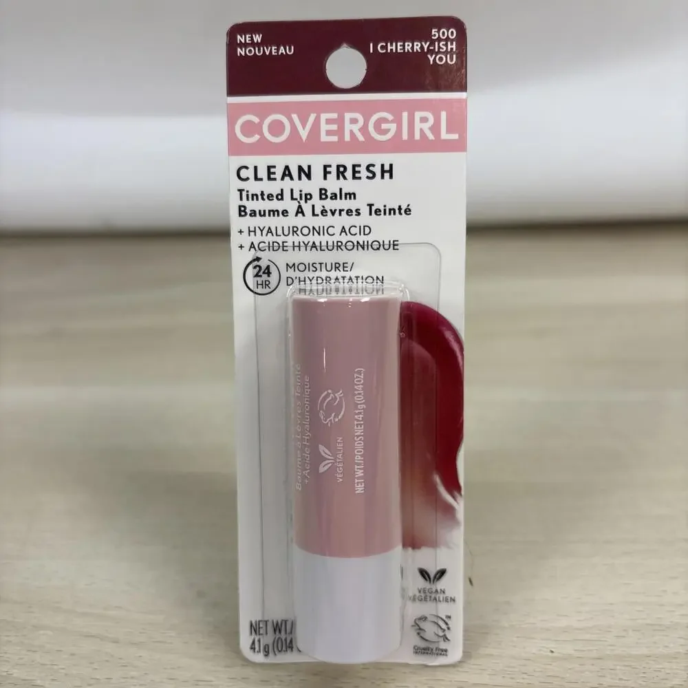 COVERGIRL Clean Fresh Tinted Lip Balm, 500 I Cherry-ish You, 0.14 oz